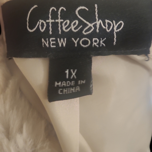 Coffee Shop New York CreamVest Shacket soft faux fur 1X EUC - Picture 3 of 4